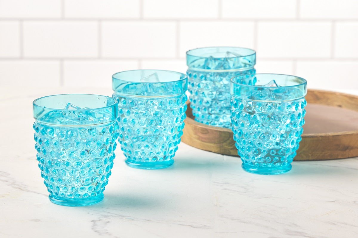 Pier 1 Emma Aqua Acrylic 13 oz Drinking Glasses, Set of 4 - Pier 1