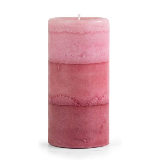 Pier 1 Pink Champagne 3x6 Layered Pillar Candle